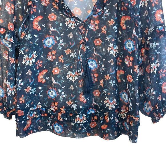 Mango Suit Collection Semi Sheer Mini Ruffle Top - Picture 3 of 9